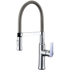grifo monomando de latón cromado / de baño / con 1 orificio / con ducha extraíble