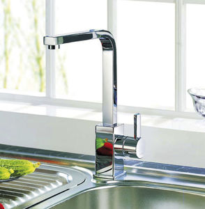 grifo monomando de latón cromado / para cocina / con 1 orificio / profesional