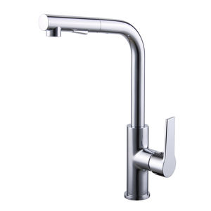 grifo monomando de latón cromado / para cocina / con 1 orificio / para hotel