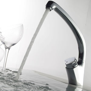 grifo monomando de latón cromado / para cocina / con 1 orificio / para hotel