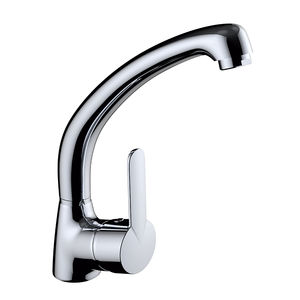 grifo monomando de latón cromado / para cocina / con 1 orificio / para hotel