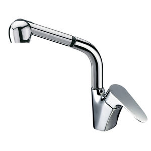 grifo monomando de latón cromado / para cocina / con 1 orificio / para hotel