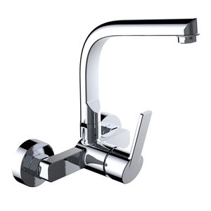 grifo monomando de pared / de latón cromado / para cocina / con 2 orificios