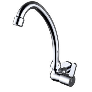 grifo monomando de pared / de latón cromado / para cocina / con 1 orificio