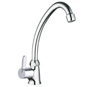 grifo monomando de latón cromado / para cocina / con 1 orificio / para hotel