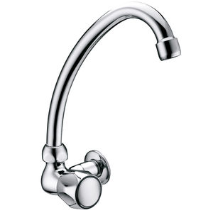 grifo monomando de pared / de latón cromado / para cocina / con 1 orificio
