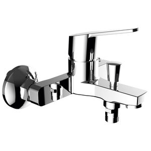 grifo monomando para ducha / para bañera / de pared / de latón cromado
