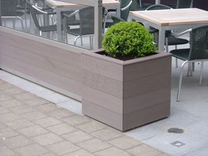 jardinera de acero inoxidable / cuadrada / moderna / para espacio público