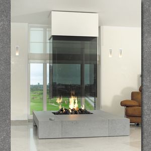 chimenea de gas / de leña / moderna / hogar abierto