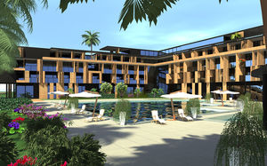 edificio prefabricado / para hotel / de madera / de madera laminada encolada