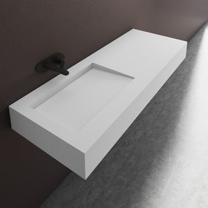 lavabo suspendido / rectangular / de Corian® / moderno