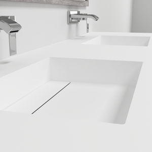 lavabo doble / suspendido / rectangular / de Corian®