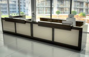 mostrador de recepción de esquina / de madera / para hotel