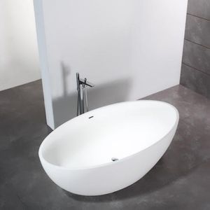 bañera en isla / ovalada / de Corian® / doble