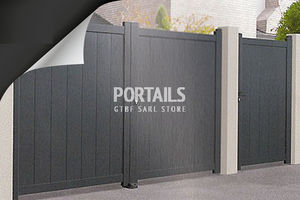 portones abatibles / de aluminio / con paneles / para uso residencial