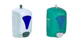 dispensador de jabón para el sector servicios / de pared / de plástico / manual
