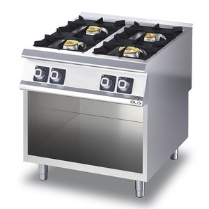 cocina con horno de gas / profesional / de acero inoxidable / de hierro fundido