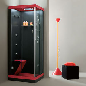 cabina de ducha de vidrio / de esquina / con puerta corredera