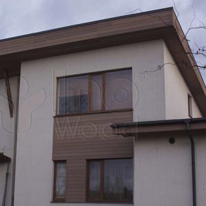 revestimiento de fachada de WPC / cepillado / en láminas / aspecto madera