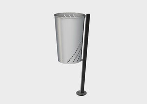 cubo de basura público / de acero / de acero galvanizado / moderno