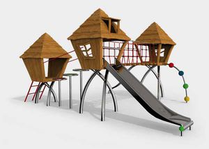 estación de juego de plástico / de madera / de metal / para parque infantil