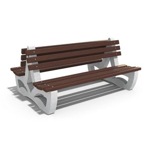 banco público / moderno / de madera / de hormigón reforzado con fibra