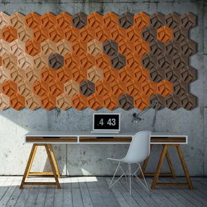 revestimiento de pared de corcho natural / para uso residencial / 3D / en losas