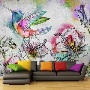 papeles pintados modernos / de tela / de vinilo / con motivos florales
