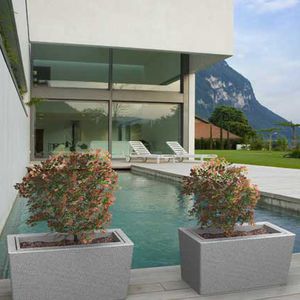 jardinera de polietileno / rectangular / con luz / moderna
