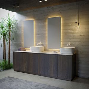mueble de lavabo doble / mural / de pie / de madera maciza