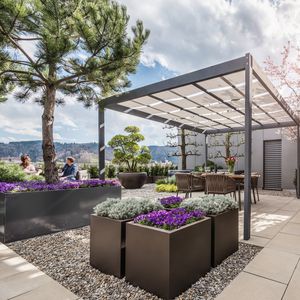 jardinera de metal / rectangular / cuadrada / a medida