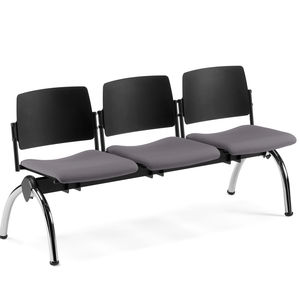 hileras de sillas de metal / de tejido / de polipropileno / 3 plazas