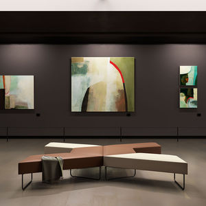 banqueta modular / moderna / de tejido / de metal