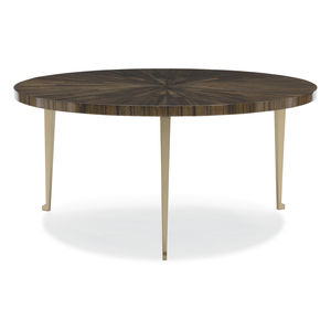 mesa de centro clásica / de madera / con base de madera / redonda