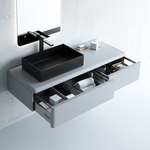 mueble de lavabo suspendido / de MDF / moderno / con cajones