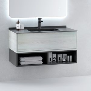 mueble de lavabo suspendido / de MDF / moderno / con cajones