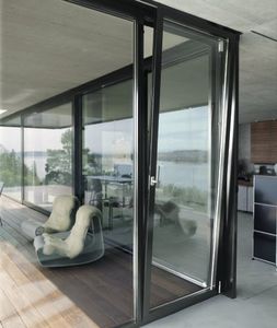 puerta-ventana oscilobatiente / de aluminio / con vidrio doble / con aislamiento térmico