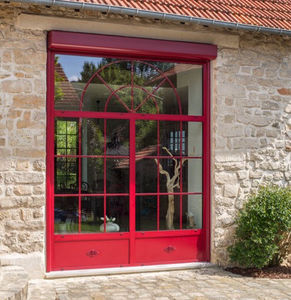 puerta-ventana abatible / de aluminio / con vidrio doble / con aislamiento térmico