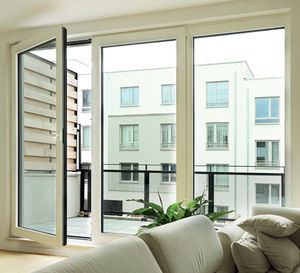 puerta-ventana abatible / de aluminio / con vidrio doble / de corte térmico