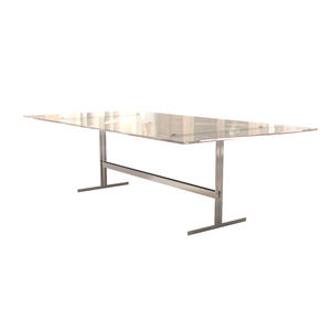 mesa de comedor moderna / de vidrio / de acero / de mármol