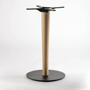 base de mesa de acero con revestimiento en polvo / de madera / moderna / para mesa alta