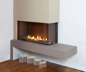 chimenea de gas / moderna / hogar cerrado / de esquina