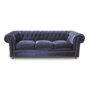 sofá Chesterfield / para salón / de tejido / de cuero