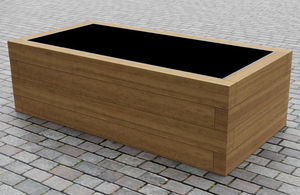 jardinera de madera de frondosa / de alerce / de roble / rectangular