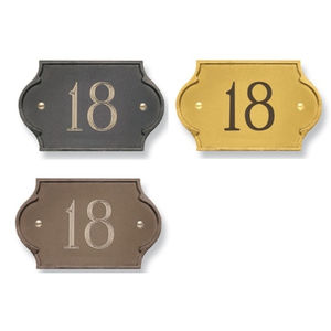 placa de señalización para puerta / de pared / de latón / de exterior