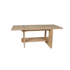 mesa de centro moderna / de madera barnizada / rectangular / de interior
