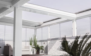 cobertura para pérgola corrediza / con protección solar / de metal / de tela