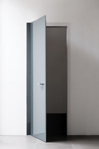 puerta de interior / abatible / de vidrio / a ras
