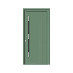puerta de entrada / abatible / de aluminio / de acero inoxidable