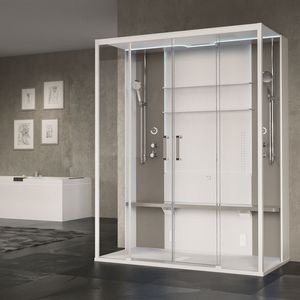 cabina de ducha multiusos / de vapor / hidromasaje / de vidrio